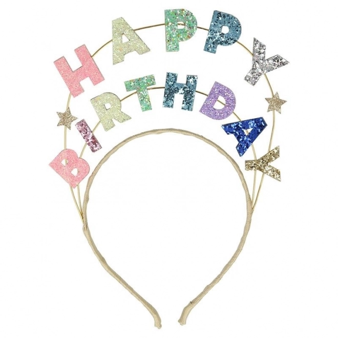 Opaska Happy Birthday z brokatem