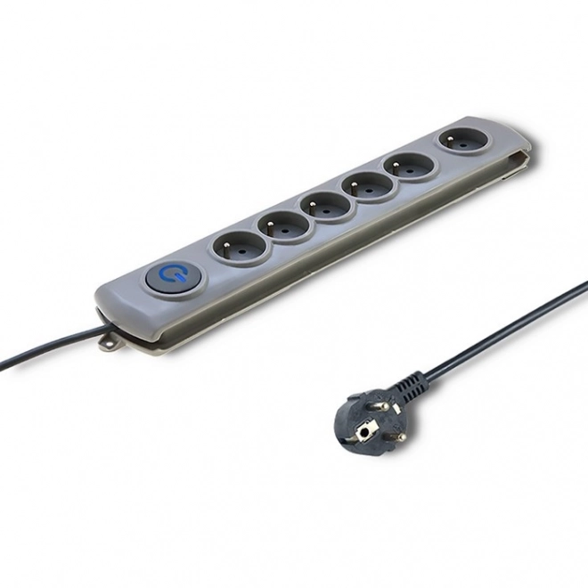 Ochrona przeciwprzepięciowa Quick Switch, 6 gniazd, 1,8 m, szary