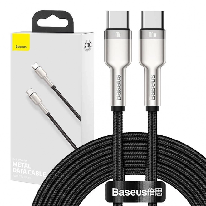 Kabel USB-C do USB-C Baseus Cafule 100W, 2m czarny