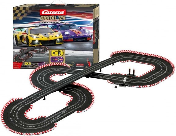Autodrom Carrera Digital 124 Born to Perform 9,3 m z autami Porsche 911 RSR i Chevrolet Corvette