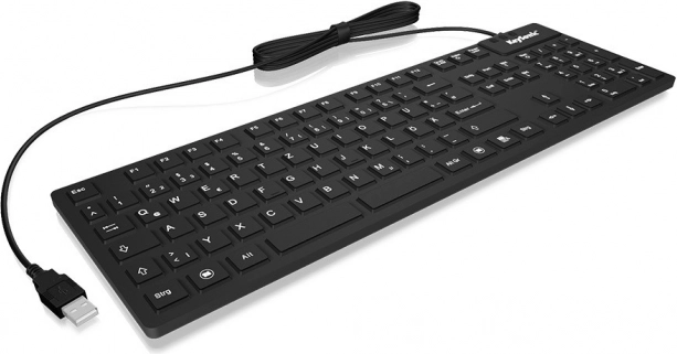 Ergonomiczna silikonowa klawiatura KeySonic z 105 klawiszami