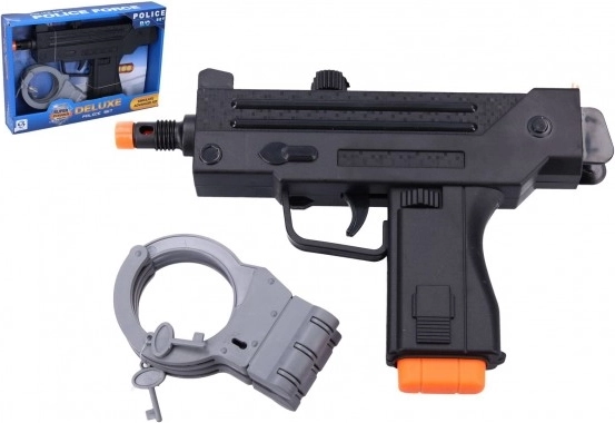 Policji pistolet maszynowy z kajdankami zestaw