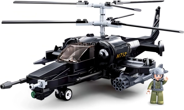Klocki helikoptera Sluban Ka-50 Czarny Rekin
