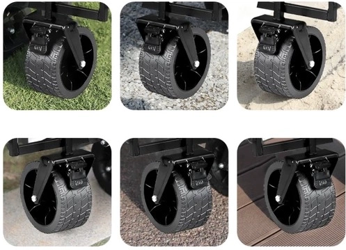 Szerokie koła 360° z hamulcem na każdy teren
