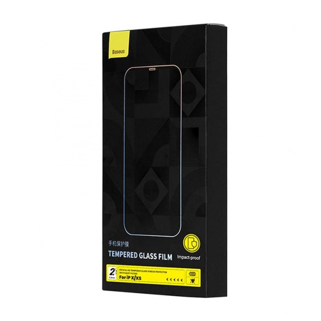 Baseus Crystal hartowane szkło 0,3 mm dla iPhone X/XS