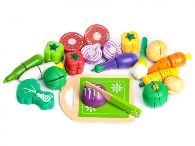 Drewniane warzywa do krojenia 20 szt. Ecotoys
