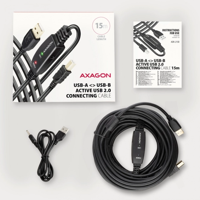 ADR-215B USB 2.0 A-M -> B-M aktywny kabel łączący/wzmacniacz 15 m