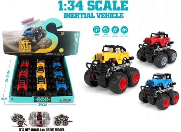 Terenowe plastikowe autko Jeep 1:34