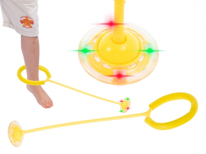 Hula hop świecąca LED piłka skacząca na nogę żółta