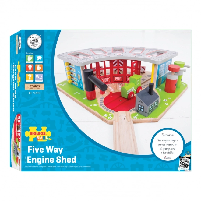 Bigjigs Rail Ekskluzywne depo dla 5 pociągów