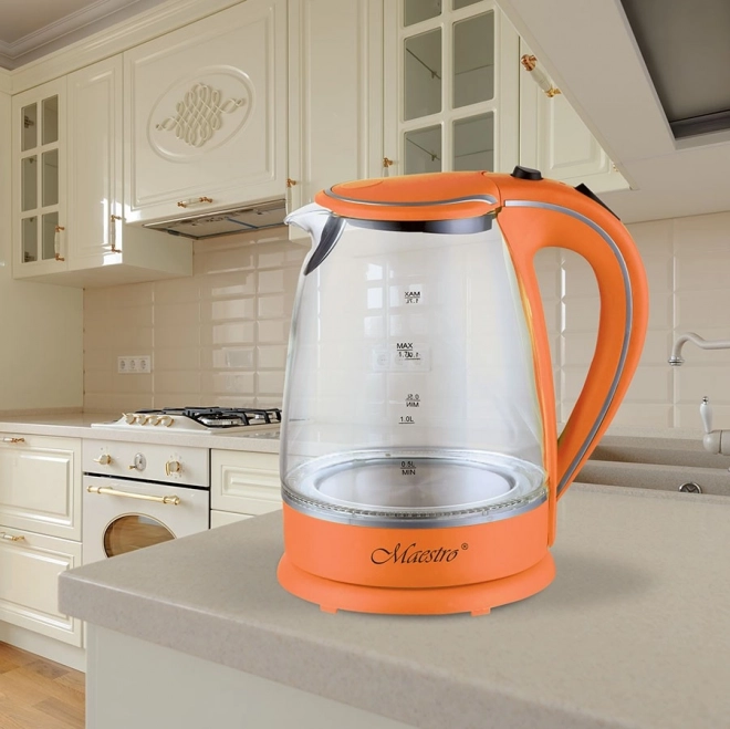 Czajnik szklany 1,7 l 2000 W MR-064-ORANGE