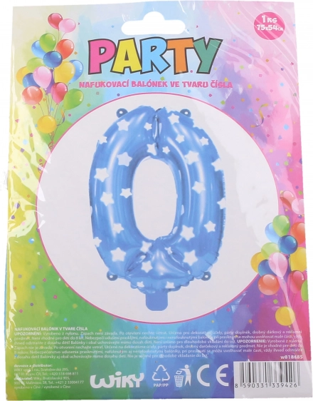 Balon foliowy cyfra 0 – Niebieski
