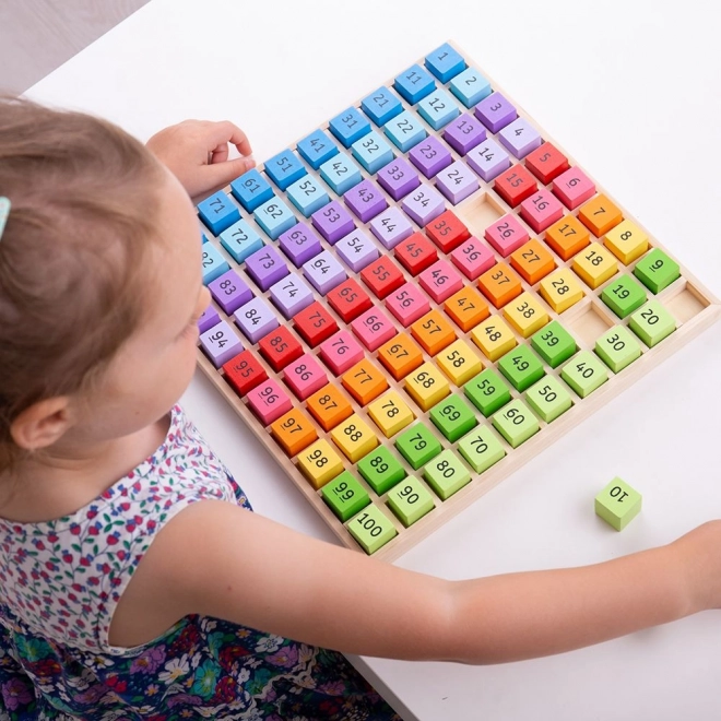 Edukacyjna zabawka Bigjigs Toys – Drewniane cyfry w pojemniku