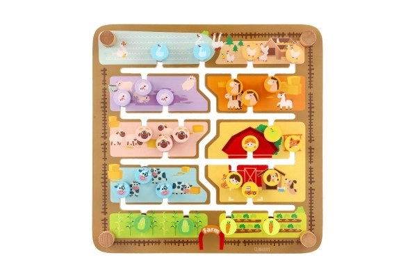 Drewniany edukacyjny labirynt 2w1