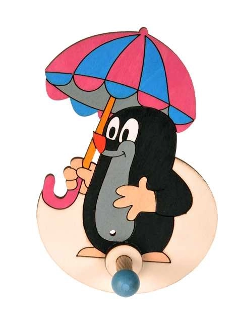 DoDo Drewniany 1 wieszak Krecik z parasolem