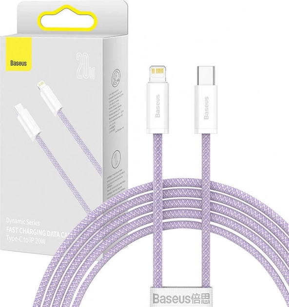 Kabel Baseus USB-C do Lightning 20W 2 m fioletowy