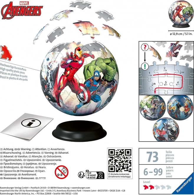 Puzzle-Ball Marvel: Avengers 72 kawałki