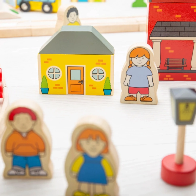 Bigjigs Rail Drewniana kolejka miasto i wieś 101 części