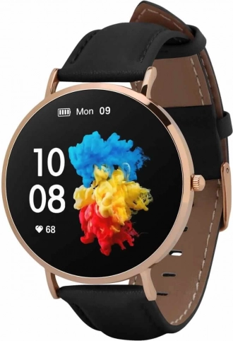 smartwatch damski Garett Verona złoto‑czarny