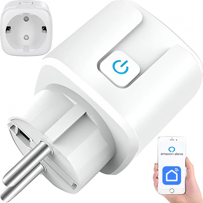 Inteligentne gniazdko Wi‑Fi 16 A z timerem i obsługą Alexa/Google Assistant