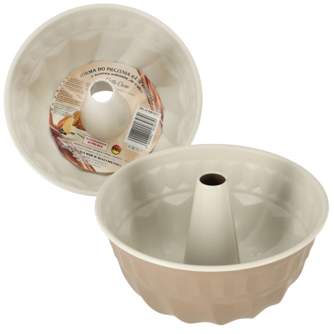 Okrągła forma do ciasta z rękawem do pieczenia muffinów 22 cm brązowa