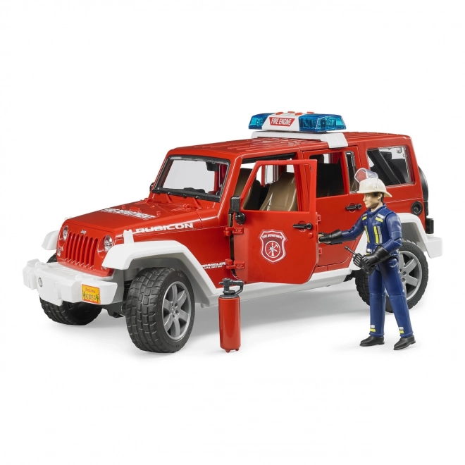 Bruder Czerwony JEEP WRANGLER Straż Pożarna z figurką i akcesoriami