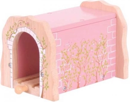 Różowy drewniany tunel kolejowy BIGJIGS RAIL