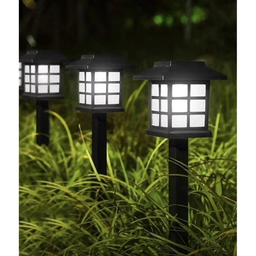 Solarne ogrodowe lampy LED – zestaw 6x domek