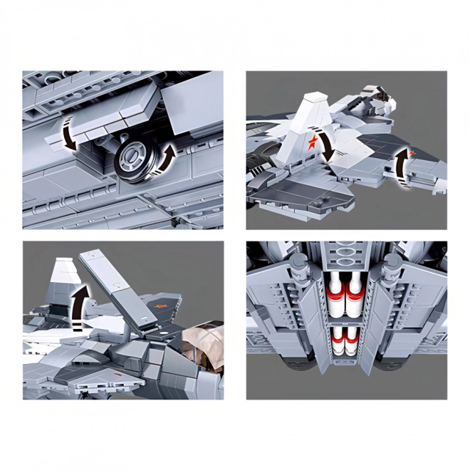 Sluban Model Klocki M38-B0986 Samolot Bojowy Su-57 2 w 1