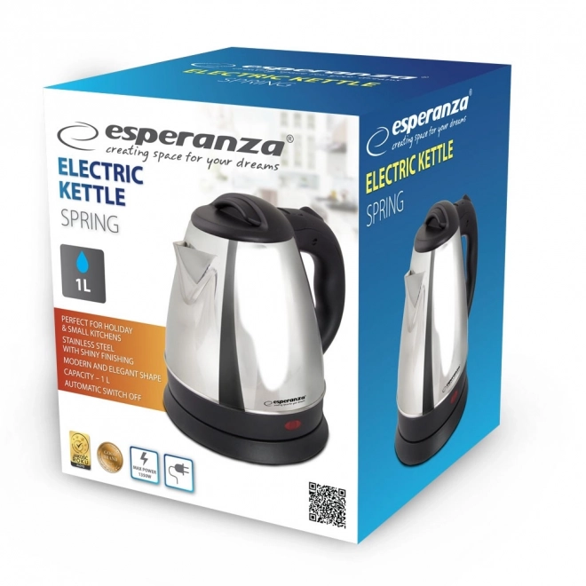 Srebrny czajnik elektryczny Spring 1,0 l