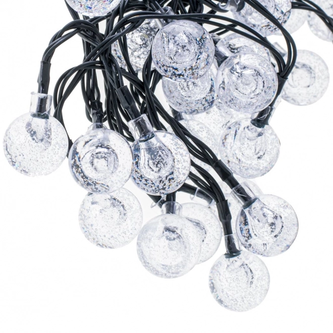 Lampy ogrodowe solarne kula 7m 50LED zimna biała