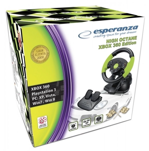 Kompaktowa kierownica do gier HIGH OCTANE dla PC/Playstation/Xbox