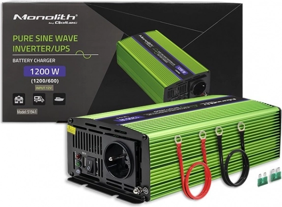 Qoltec czysty sinus – przetwornica napięcia 600W - 1200W