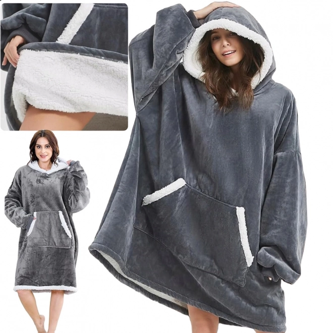 Ciepła oversize bluza z kapturem