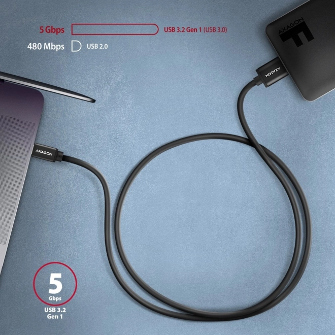 Kabel Micro-B USB na USB-C 3.2 Gen 1 1m 3A ALU PVC