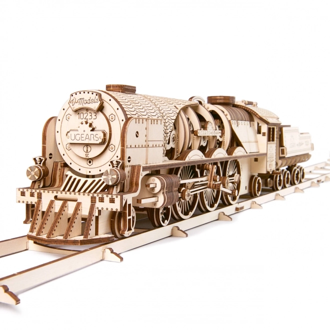 Ugears 3D puzzle - Lokomotywa V-express z wagonem 538 elementów