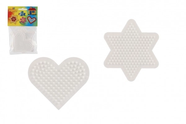 Podkładki do koralików do zaprasowywania Hama MIDI – gwiazda i serce, plastik, 2 szt.