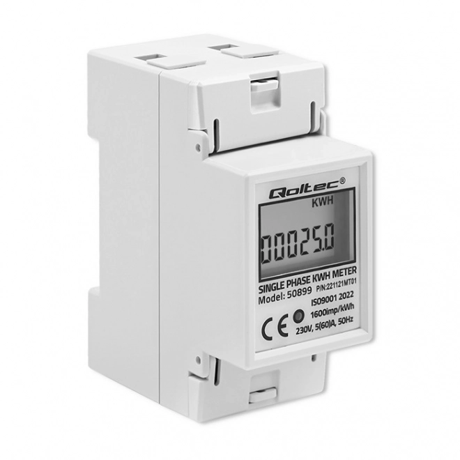 Elektroniczny licznik energii jednofazowy | Szyna DIN | 230V | LCD | 2P