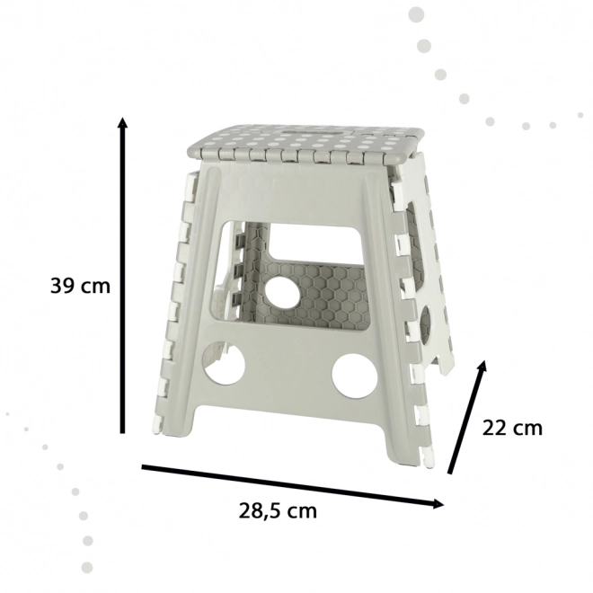 Składane antypoślizgowe stołek 39 cm jasno szary
