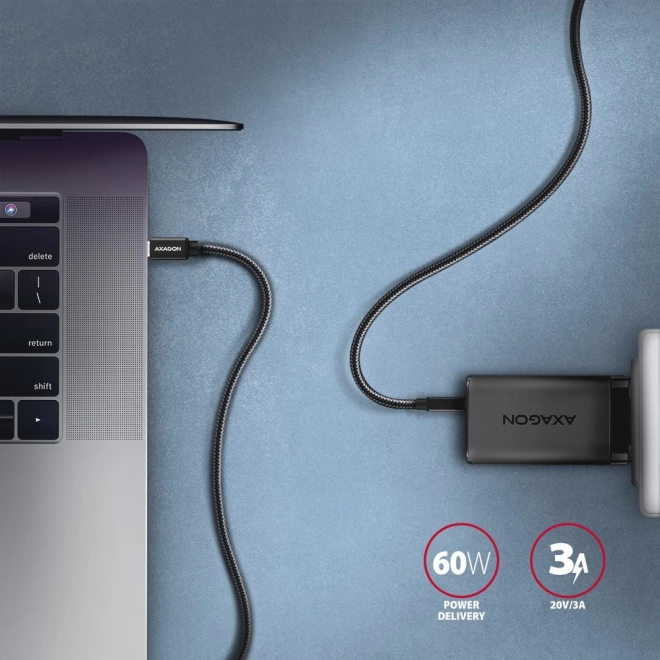 Kabel USB-C na USB-C 3m, Power Delivery 60W, elastyczny pleciony