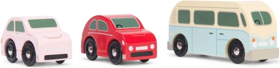 Zestaw Drewnianych Retro Samochodzików Le Toy Van