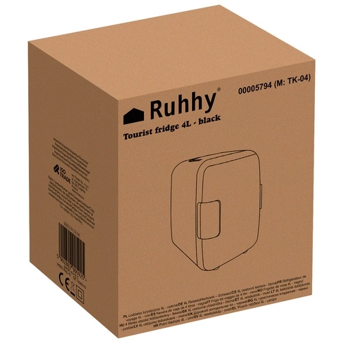 Ruhhy Przenośna czarna mini - lodówka 4L 12V/220V