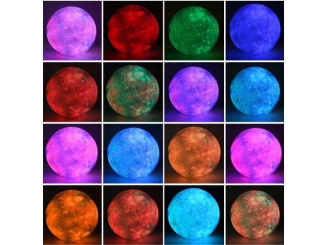 Nocna lampa GALAXY 3D z kolorowym podświetleniem RGB + zdalne sterowanie