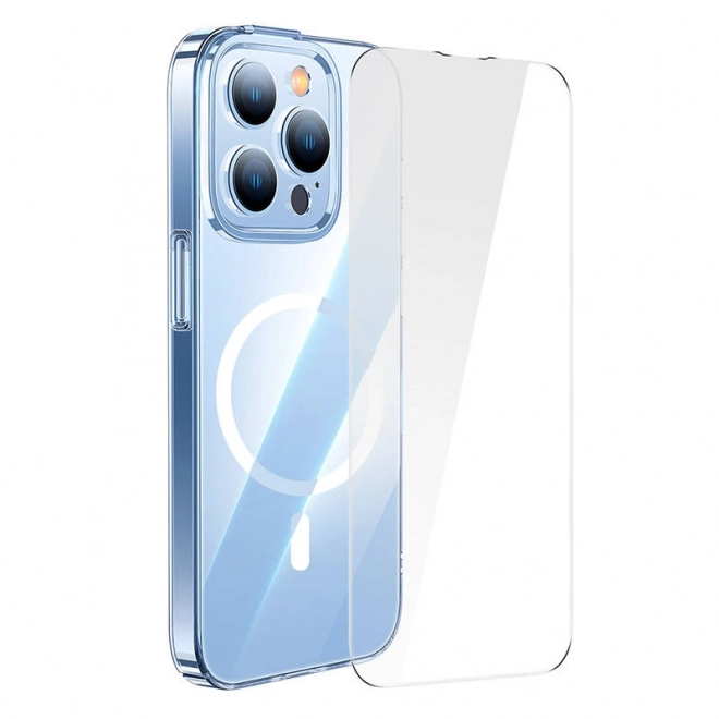 Baseus Crystal przejrzysta magnetyczna obudowa i szkło hartowane do iPhone 14 Pro Max
