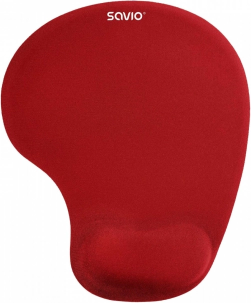 Żelowa ergonomiczna podkładka pod mysz z podparciem nadgarstka SAVIO – czerwona