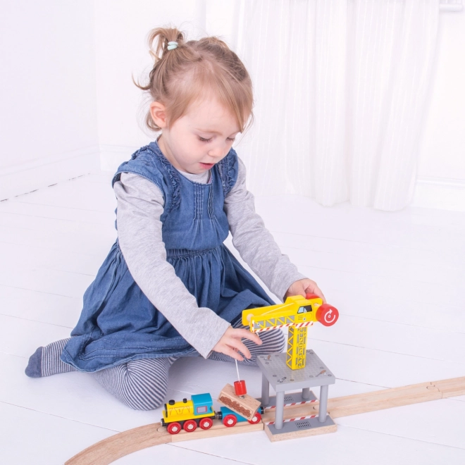 Bigjigs Rail Duży żuraw żółty