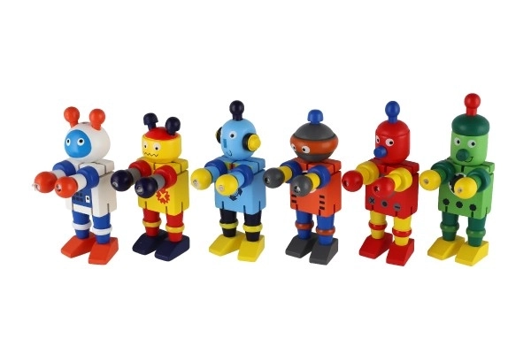 Robot drewniany 12cm od 18 miesięcy - 1 sztuka