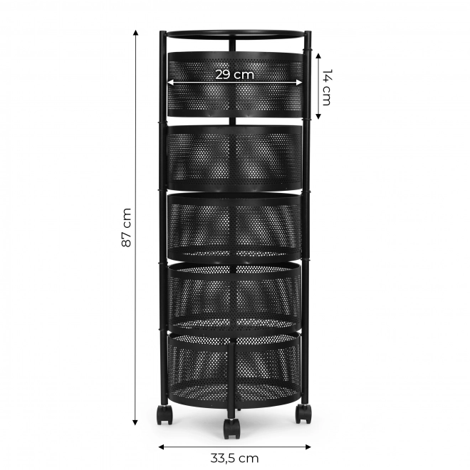 Organizer kuchenny z półkami obrotowymi, 5 poziomów, metalowy, ModernHome