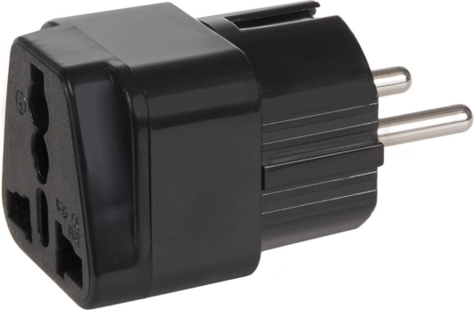 Adapter gniazdka UK do wtyczki EU uniwersalny czarny