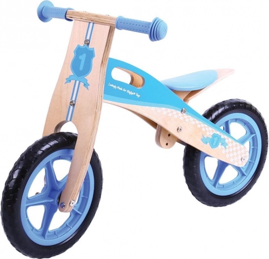 Bigjigs Toys drewniany jeździk niebieski